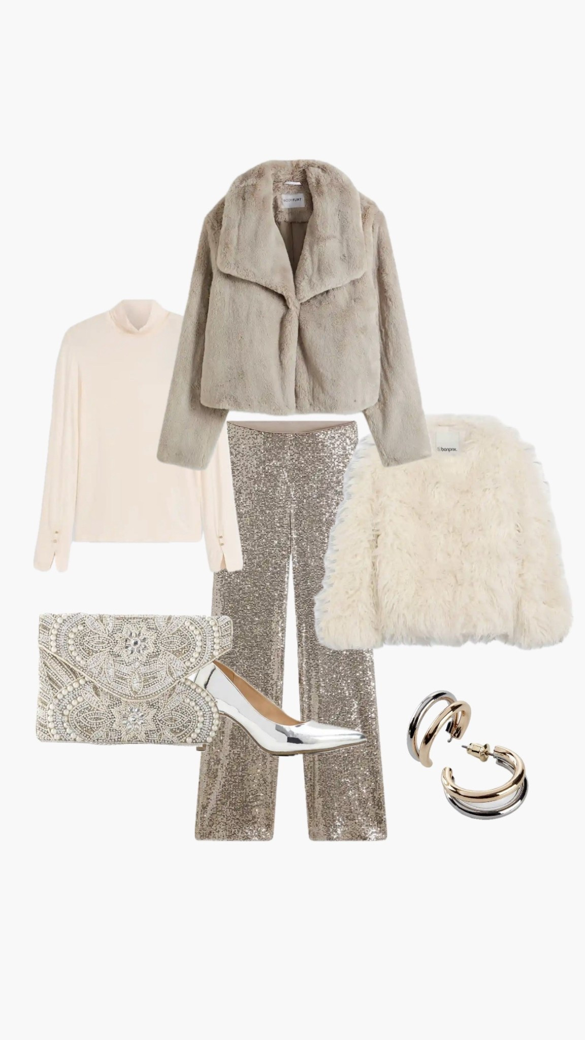 Creme & Silber: Kunstfelljacken & Pailletten
15% Rabatt mit "SETTE15" 
- vom 05.12  - 07.12. -

#LTKstyletip #LTKfestive #LTKwinter