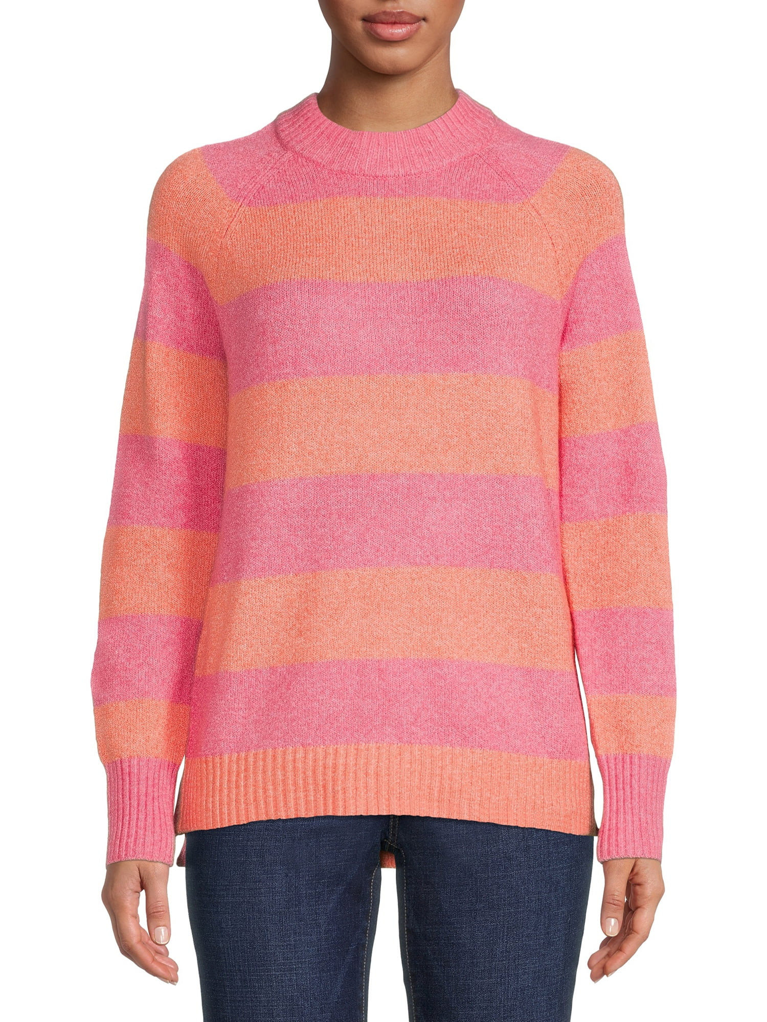 Time and Tru Women's Striped Button Sweater, Midweight - Walmart.com | Walmart (US)