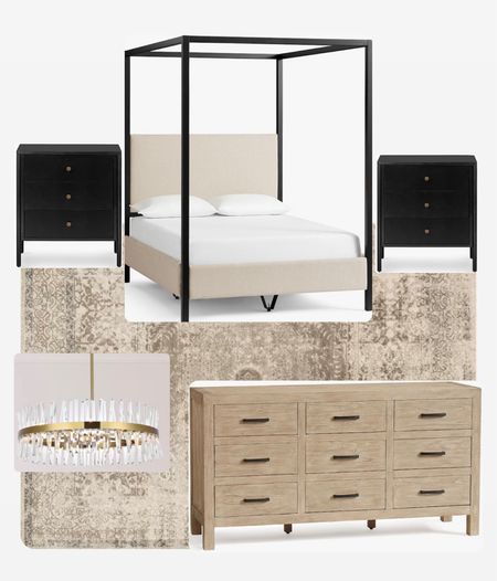 Primary bedroom. Master bedroom. Bedroom furniture. Dresser. Area rug. Canopy bed. Nightstands. Neutral bedroom  

#LTKhome #LTKfamily
