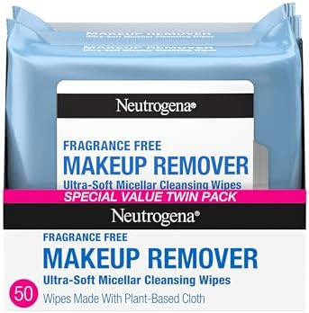Neutrogena Fragrance-Free Makeup Remover Wipes, Daily Facial Cleanser Towelettes, Gently Removes ... | Amazon (US)