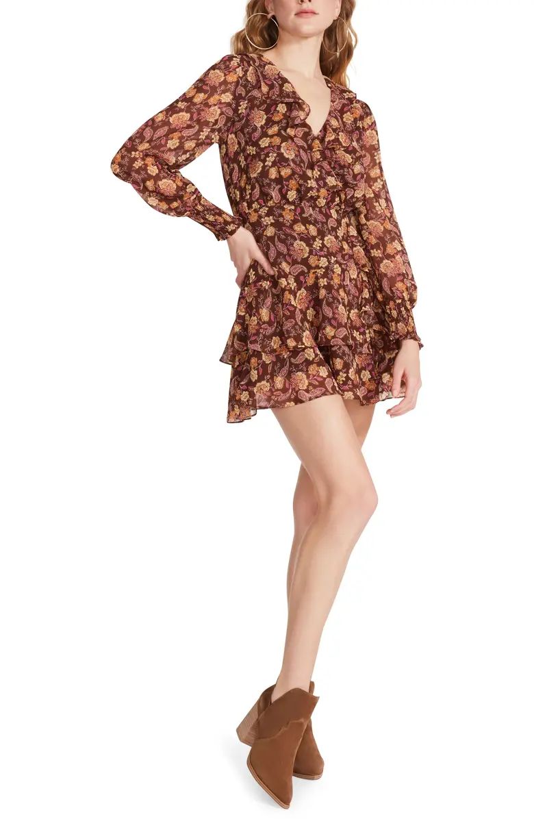 Paisley to Be Nice Print Long Sleeve Chiffon Minidress | Nordstrom