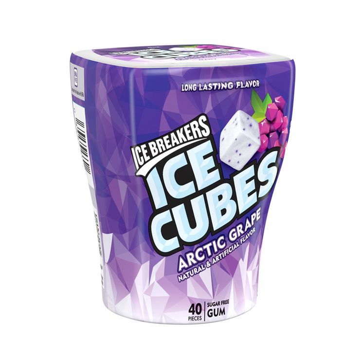 Ice Breakers Ice Cubes Arctic Grape Sugar Free Gum - 40ct | Target