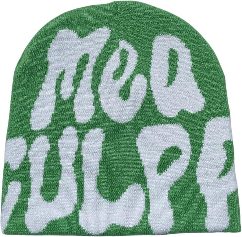 YLGTY Women Graphic Beanie Skull Hat MEA Culpa Y2K Knitted Beanie Warm Winter Hat for Gifts | Amazon (US)