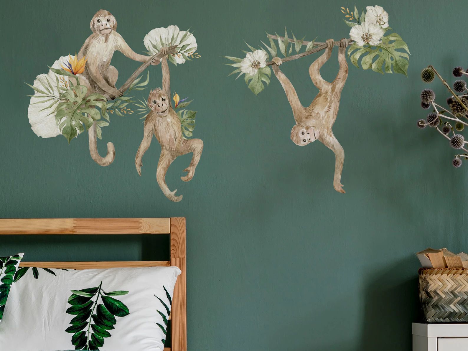 Watercolour Monkeys wall sticker pack, Jungle wall stickers, Safari wall stickers, Jungle room de... | Etsy (UK)