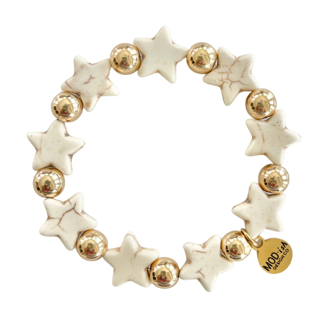 Howlite Star Bracelet - Ivory | MODish Design Co