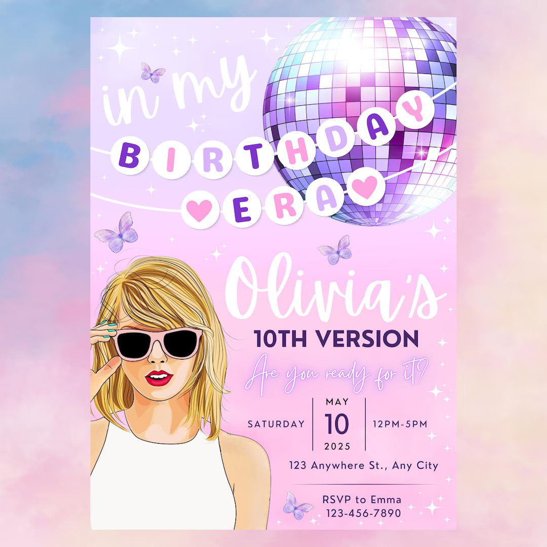 In My Birthday Era, Era Party, Taylor Birthday Invite, Taylor Birthday Decor, TS Birthday Party I... | Etsy (US)