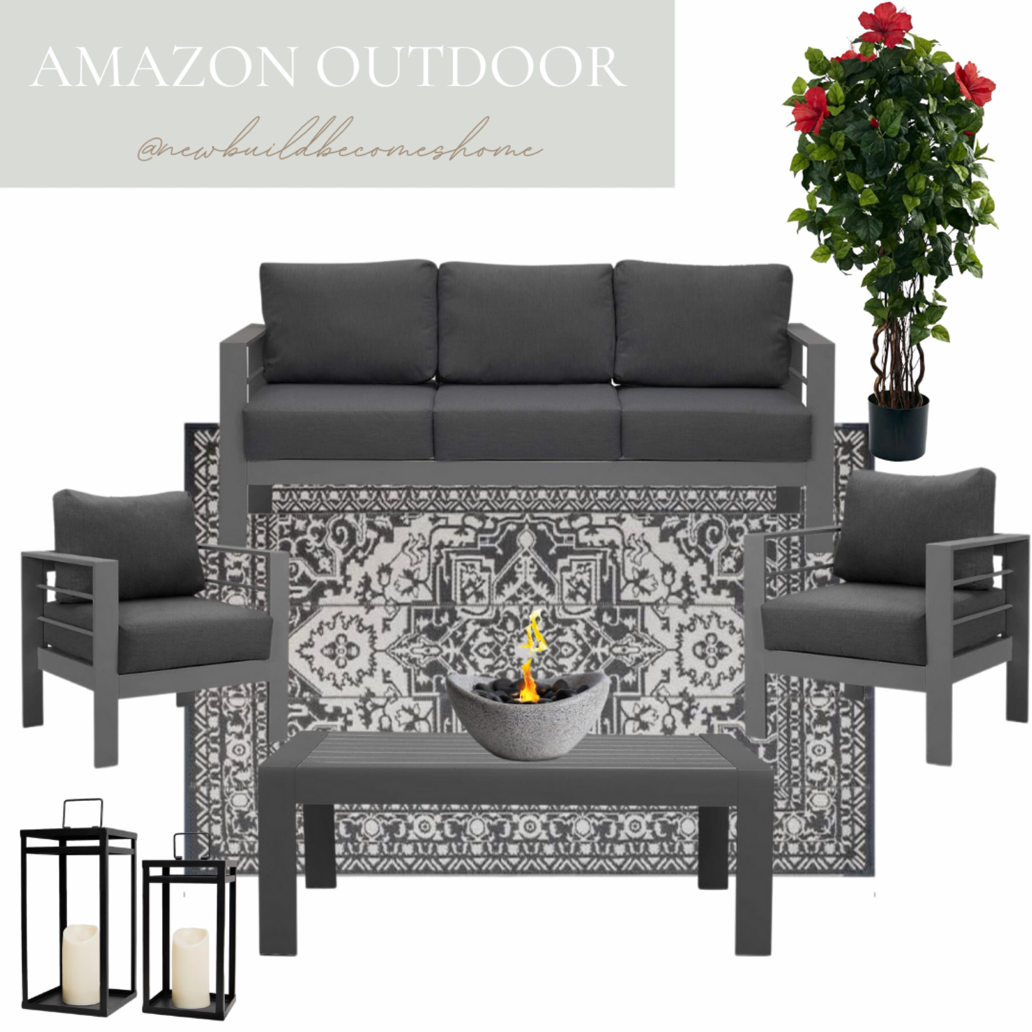 This affordable, modern Amazon outdoor set is perfect for any deck or patio. They also have so many beautiful rugs and faux plants!

Outdoor rug, outdoor couch, outdoor set, patio set, patio furniture, outdoor furniture, outdoor plant, outdoor decor, decor

#LTKfamily #LTKSeasonal #LTKhome