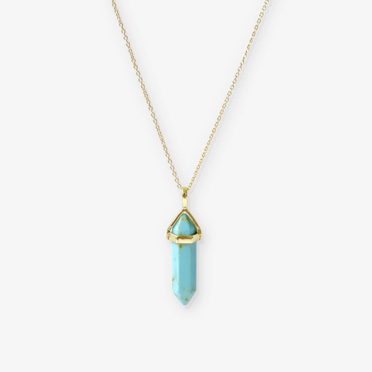 Sanctuary Project Semi Precious Turquoise Crystal Pendant Necklace Gold | Target