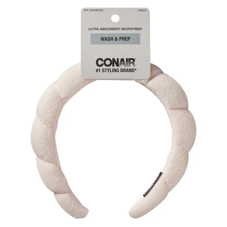 Conair Bubble Spa Terrycloth Rounded Headband, Pink, 1 Count | Walmart (US)