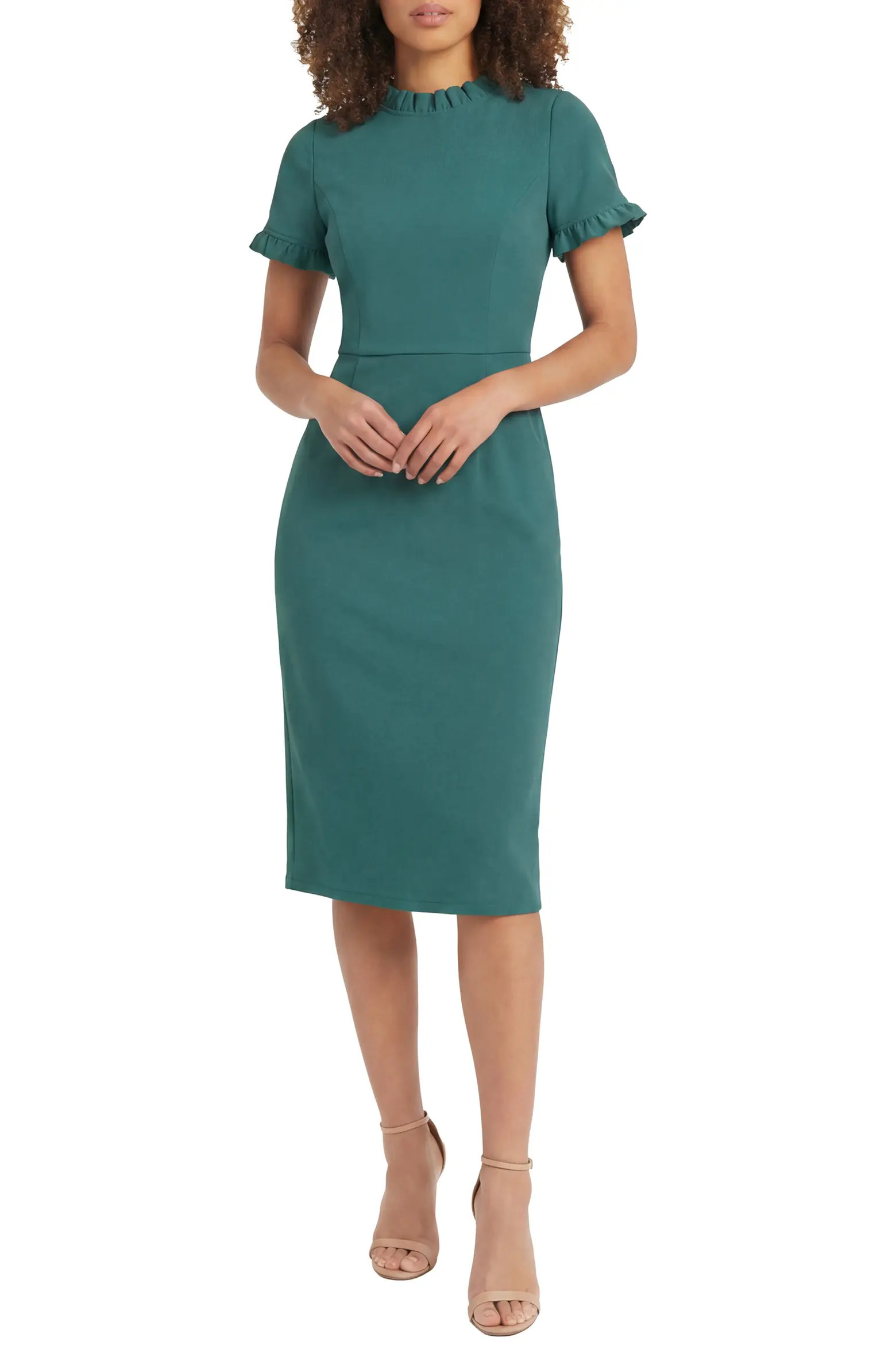 Maggy London Ruffle Short Sleeve Pocket Sheath Dress (Women) | Nordstromrack | Nordstrom Rack