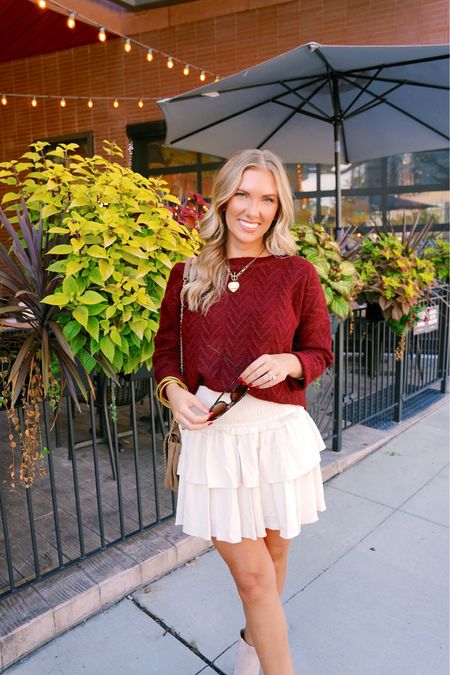 Sweater weather! 

Wearing a small in the sweater & the skirt! 

Date night 
Thanksgiving outfit 
Fall outfit 
Fall styles 


#LTKHolidaySale #LTKfindsunder50 #LTKstyletip