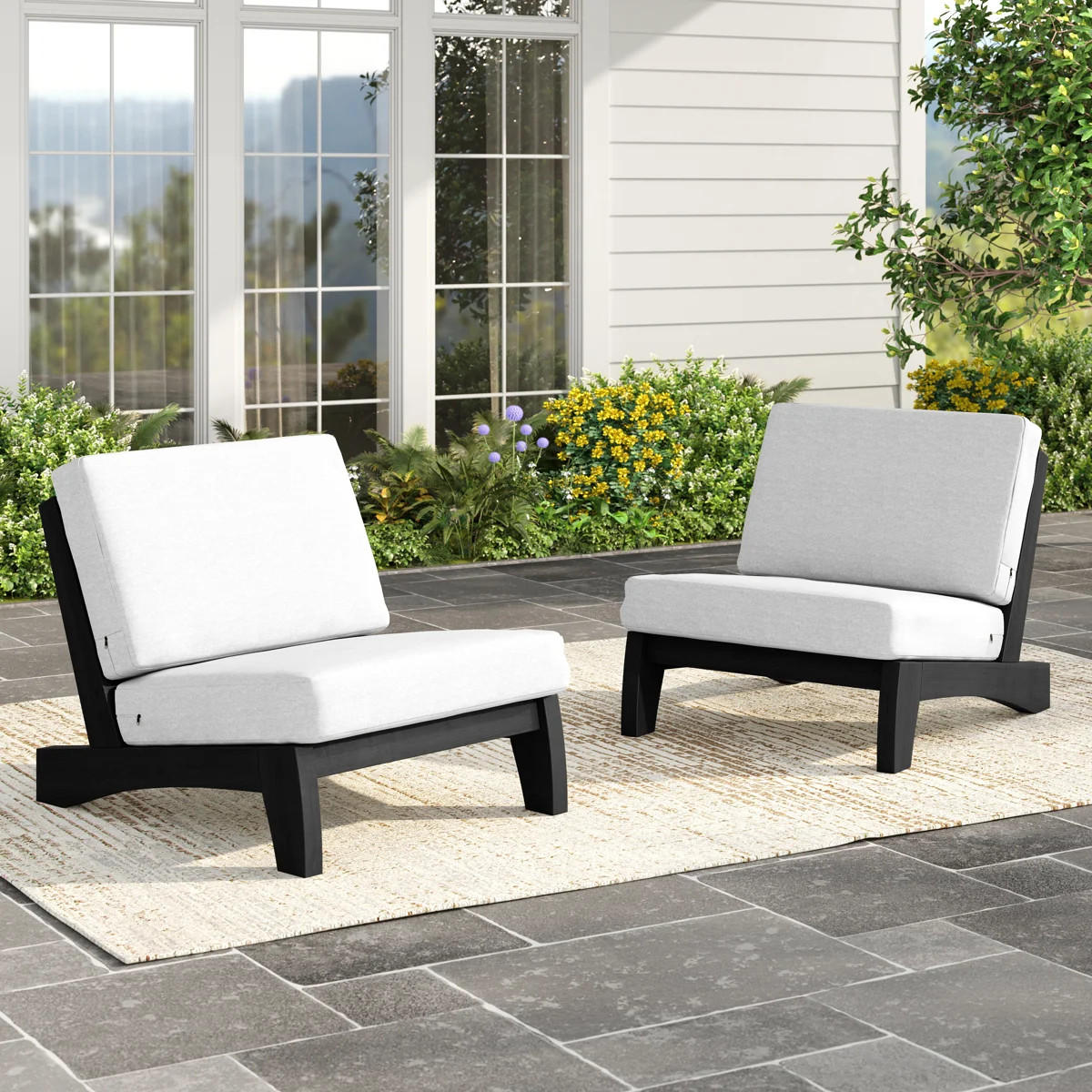 Polett 2-Piece Outdoor Seating Set with Cushions for Patio or Garden (Set of 2) | Wayfair North America