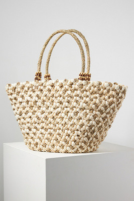 Puffy Raffia Tote Bag | Anthropologie (US)
