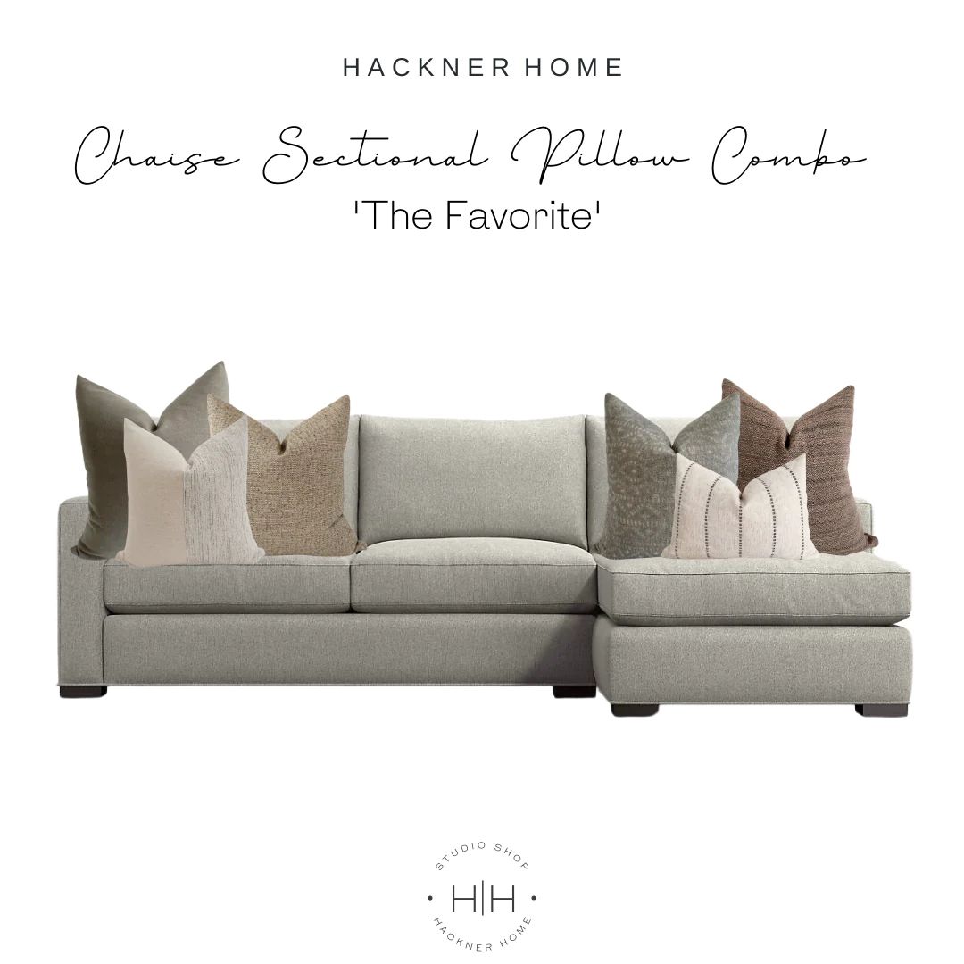 Sectional Chaise Sofa Pillow Combo | 'The Favorite' | Hackner Home (US)