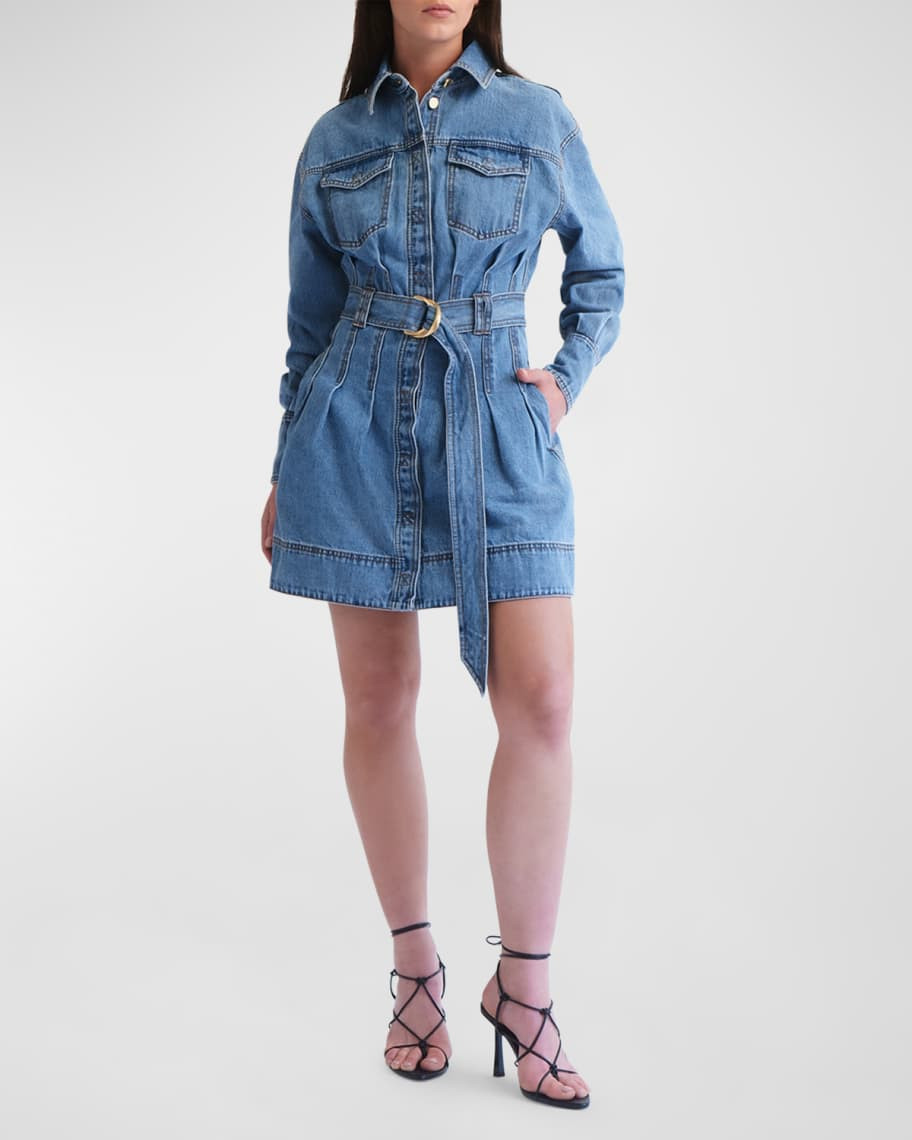 Aje Aradia Belted Denim Mini Dress | Neiman Marcus
