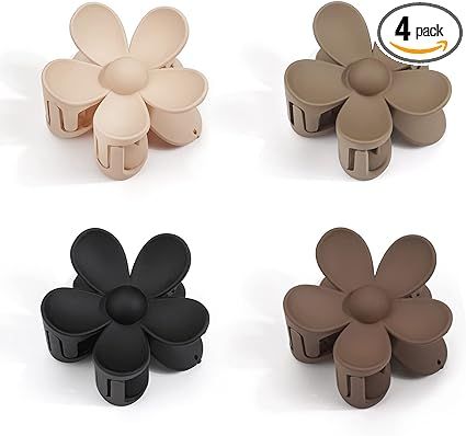 MiDoDo 4PCS Hair Claw Clips Matte Flower Hair Clips Big Cute Dasiy Hair Clips Non Slip Strong Hol... | Amazon (UK)