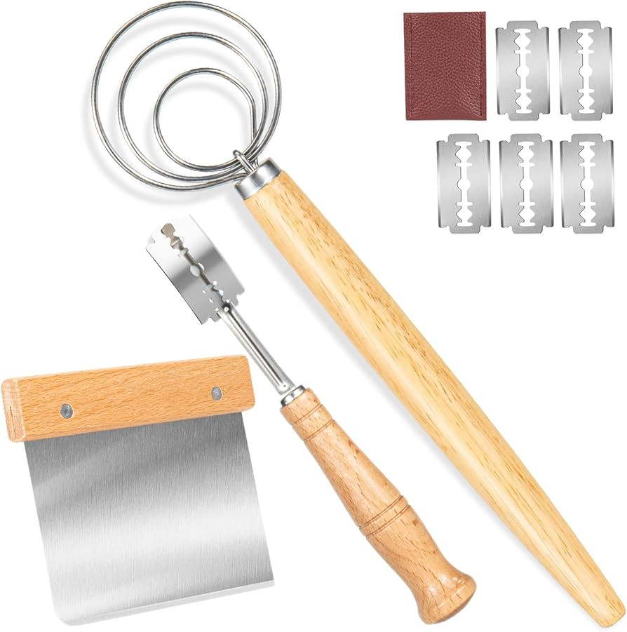 Danish Dough Whisk - Bread Whisk Set of 3 pieces, Bread Making Tools and Supplies, Danish Sourdou... | Amazon (US)