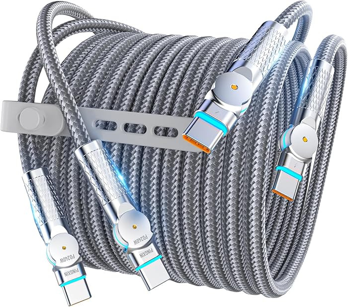 USB C to USB C Cable 6.6ft,240W 2-Pack Braided 180°Rotating Type C Charging CableFast Charge for... | Amazon (US)