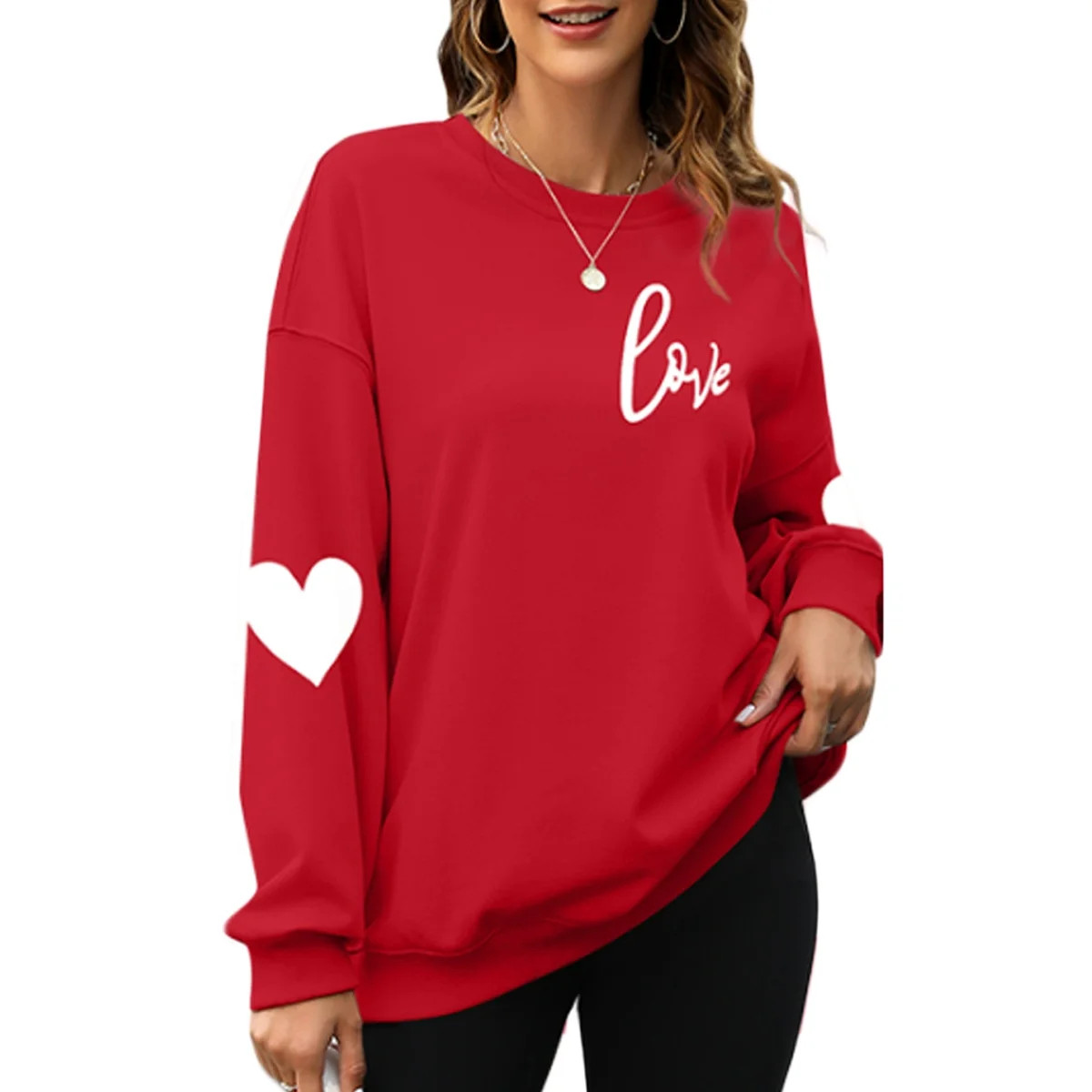 VILOVE Love Letter Heart Print Women's Funny Valentine's Day Shirt | Walmart (US)