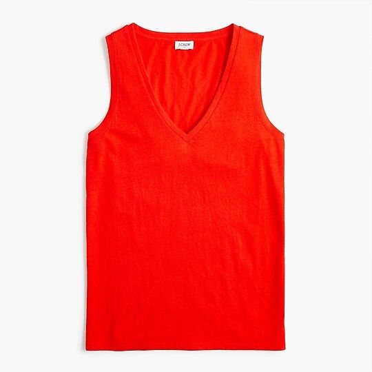 Easy cotton-blend V-neck tank top | J.Crew Factory