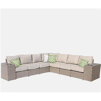 Outdoor Wicker 6-Person Sofa Set with Cushions, Fully Assembled | Wayfair North America