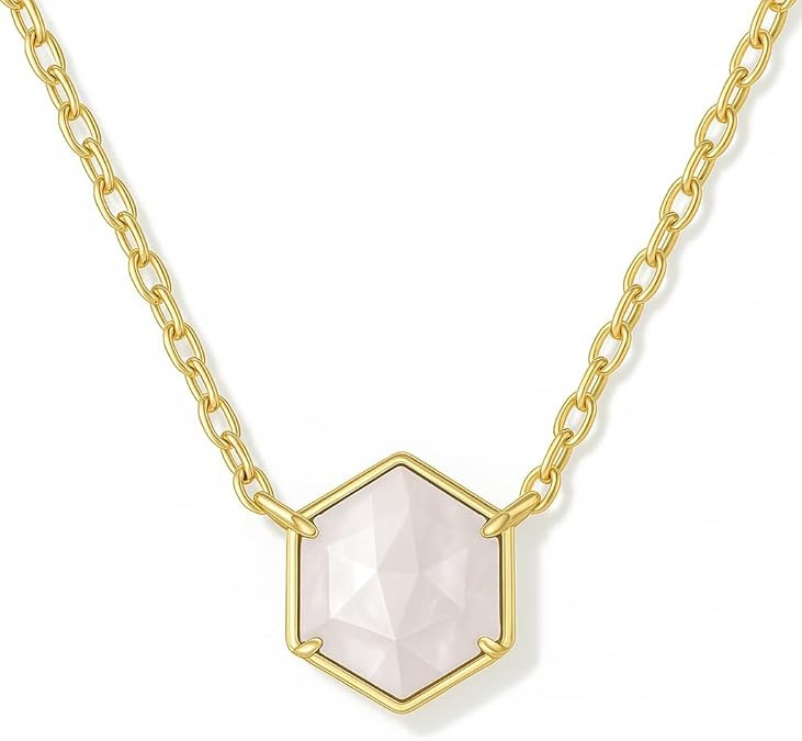 PAVOI 14K Gold Plated Gemstone Pendant Necklace | Dainty Chain Necklaces for Women | Amethyst, On... | Amazon (US)