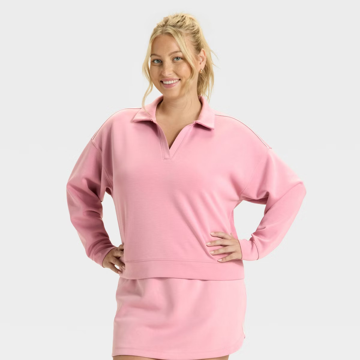 Women's Airy Sleek Polo Sweatshirt - All In Motion™ | Target