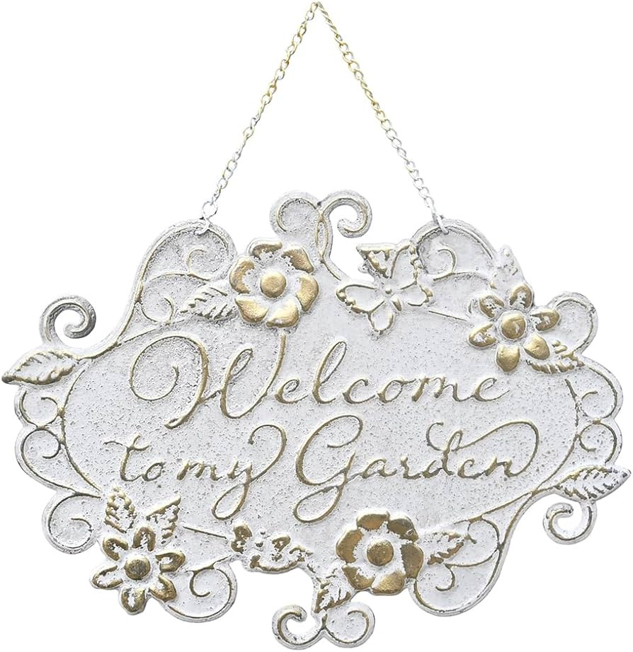 All Chic Welcome to My Garden Sign Hanging Yard Sign for Garden Decor Rustic Farmhouse Backyard O... | Amazon (US)