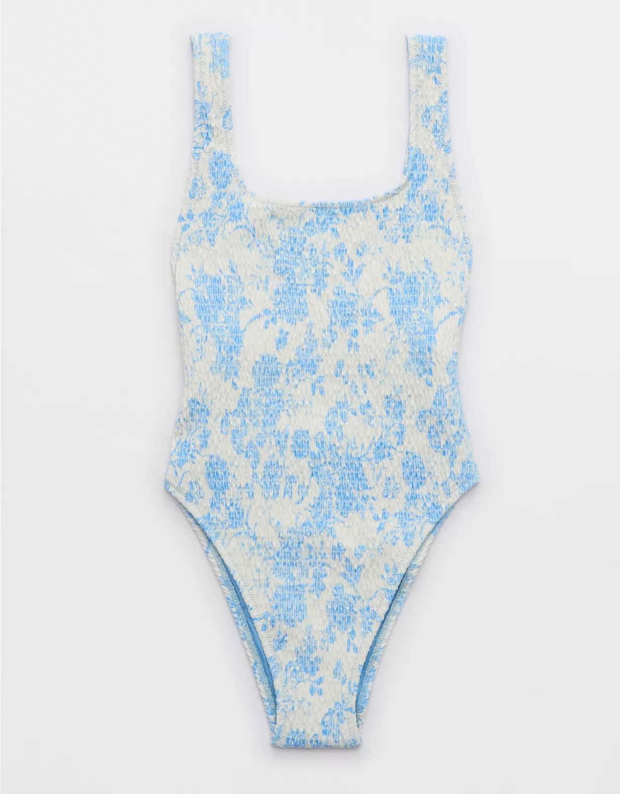 Aerie Smocked Toile Birthday Scoop Cheekiest One Piece Swimsuit | American Eagle Outfitters (US & CA)