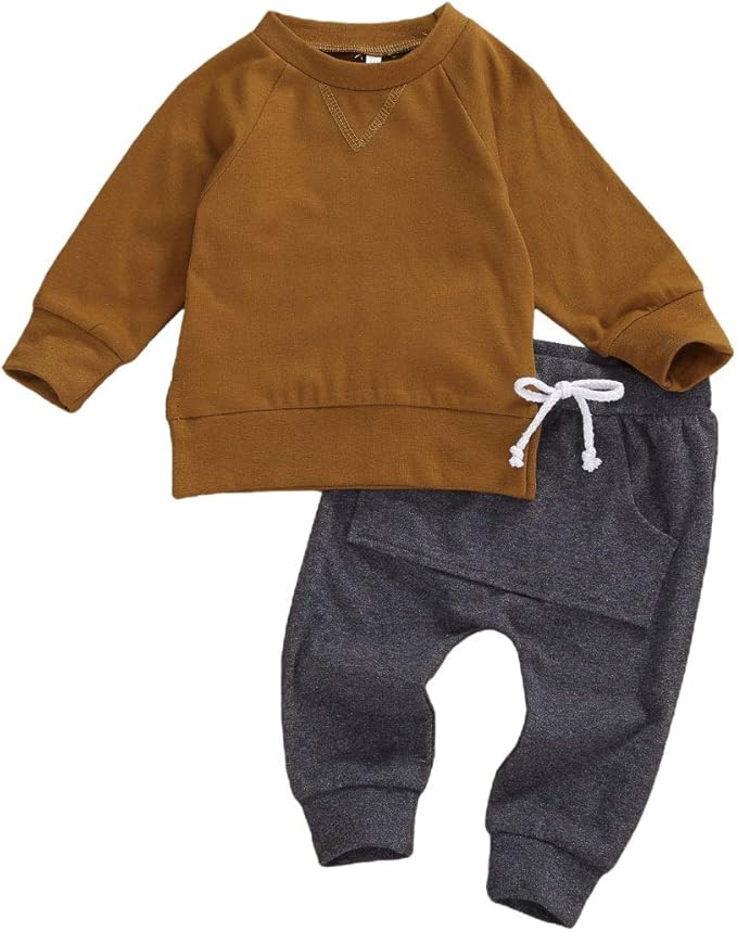 Newborn Baby Boys Outfits Long Sleeve Top Pullover Sweatshirt Long Pants Pajamas 2Pcs Tie Dye Clo... | Amazon (US)