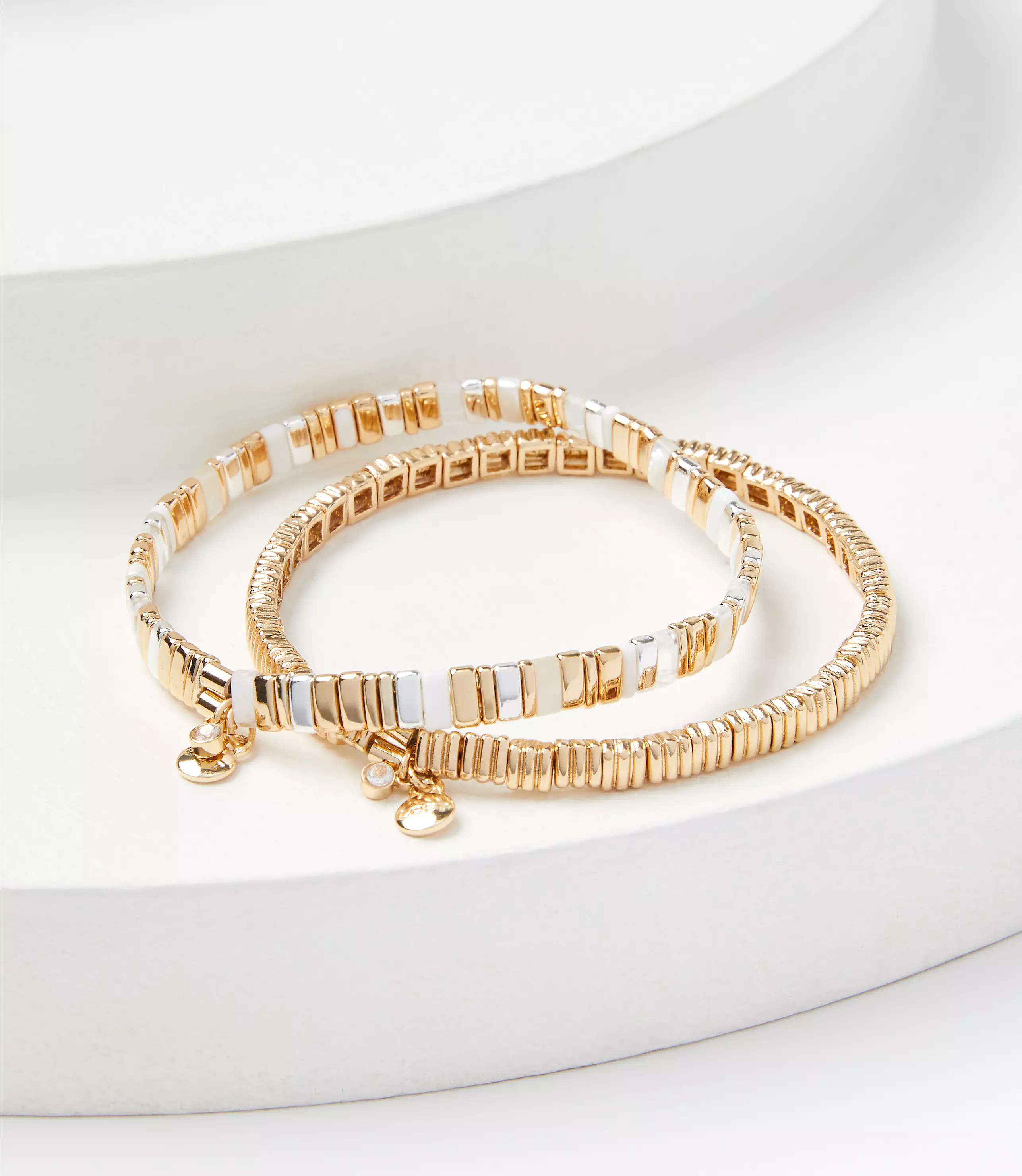 Two Tone Chicklet Bracelet Set | LOFT
