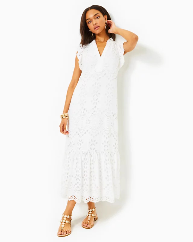 Klaudie Eyelet Midi Dress | Lilly Pulitzer | Lilly Pulitzer