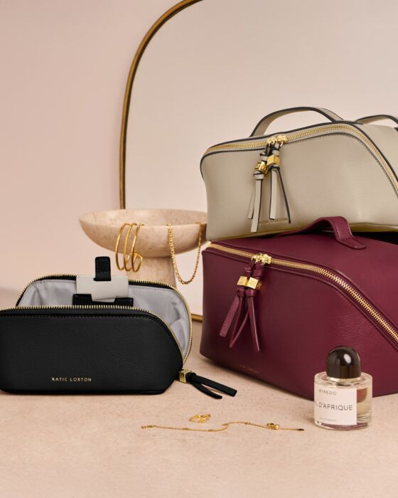 Soho Medium Makeup and Wash Bag in Light Taupe | Katie Loxton Ltd. (UK)