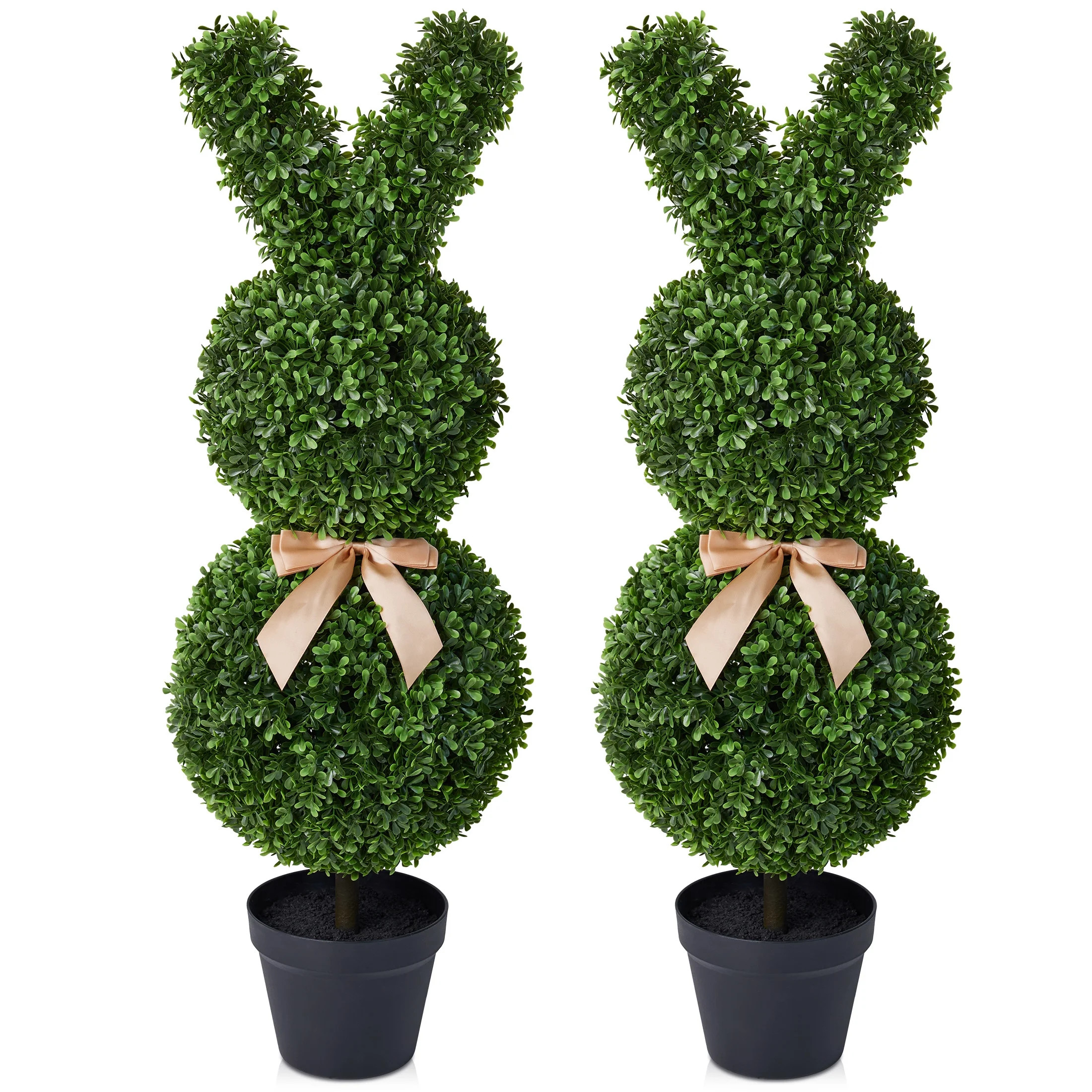 DR.Planzen 3ft Easter Rabbit Shaped Topiary Trees, High Artificial Boxwood with Swaying Ears & Br... | Walmart (US)
