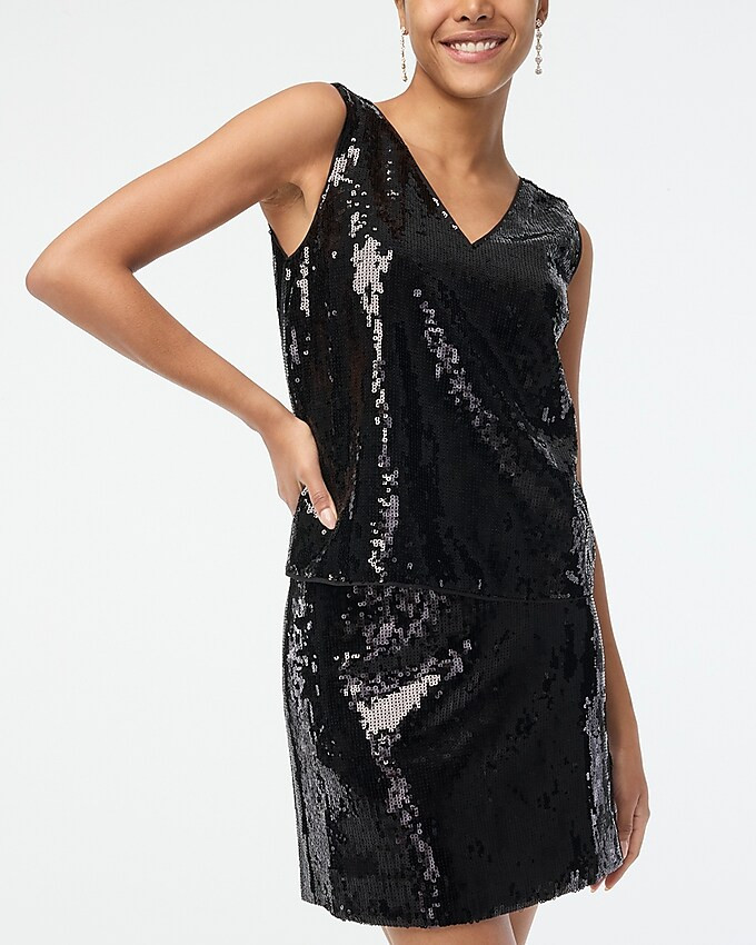 Sequin V-neck shell | J.Crew Factory