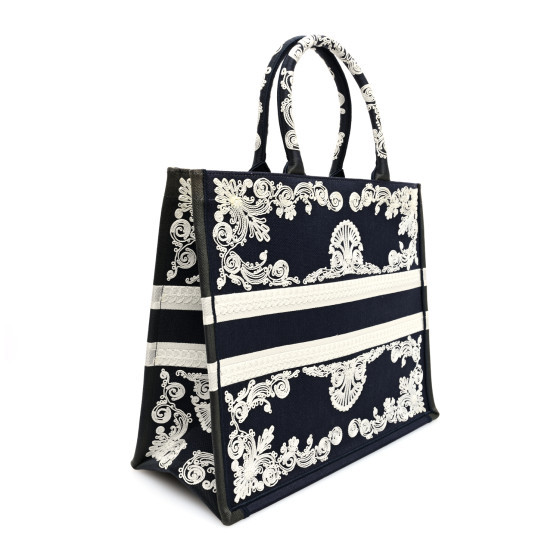 Canvas Embroidered Cornely Book Tote Blue White | FASHIONPHILE (US)