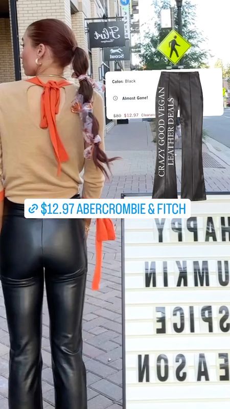 Abercrombie and fitch fall sale 
Leather leggings sale 
$12 
Vegan leather 
Split hem leather pant 

#LTKparties #LTKfindsunder100 #LTKsalealert