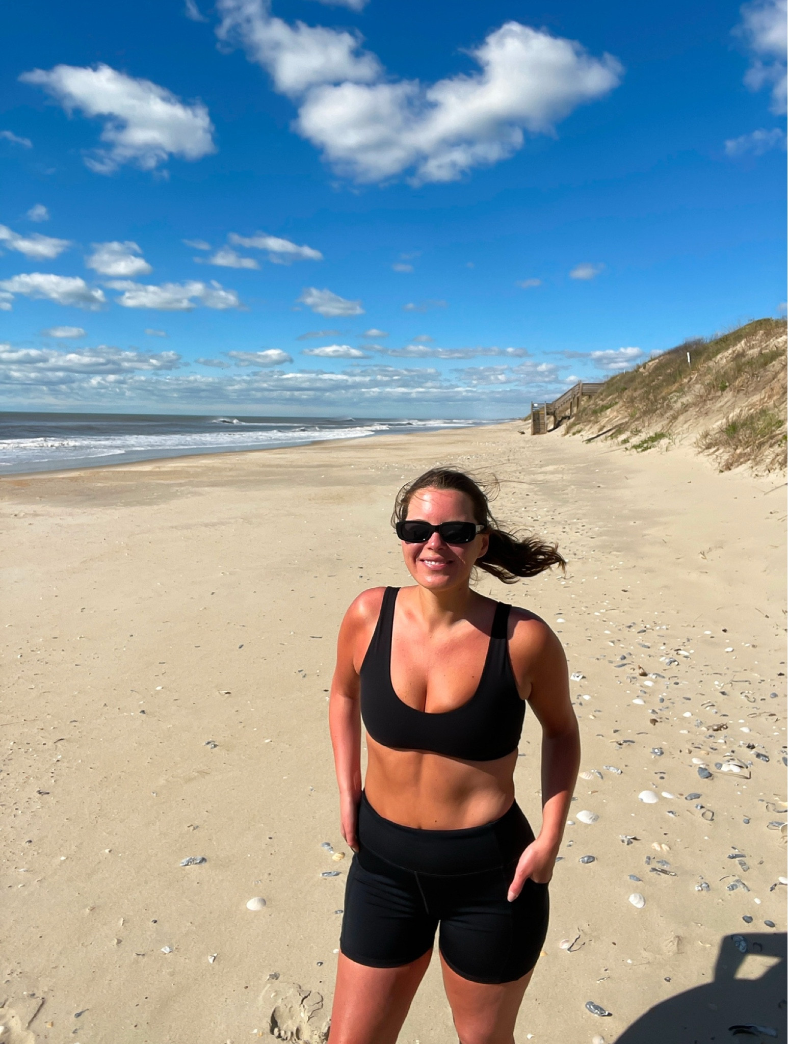 Sports bra, athletic yoga shorts, workout, beach, sunglasses 

#LTKFitness #LTKStyleTip #LTKSaleAlert