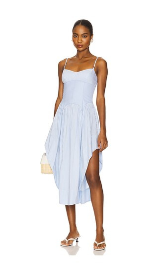 Poplin Cupped Midi Dress | Revolve Clothing (Global)