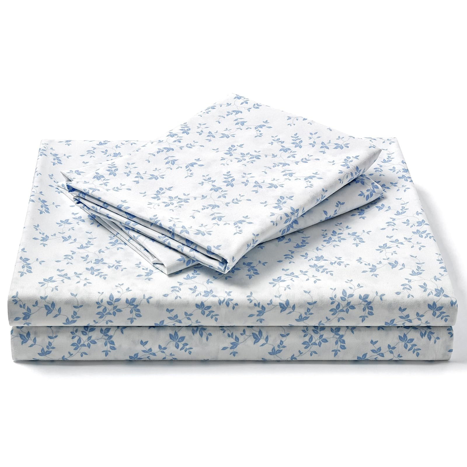 FreshCulture Floral Bed Sheets - Ultra Soft Queen Sheet Set - Brushed Microfiber Blue Floral Sheets - Deep Pockets up to 16" - Easy Care - Hotel Luxury 4 Piece Flower Printed Sheets Queen, Lille | Amazon (US)