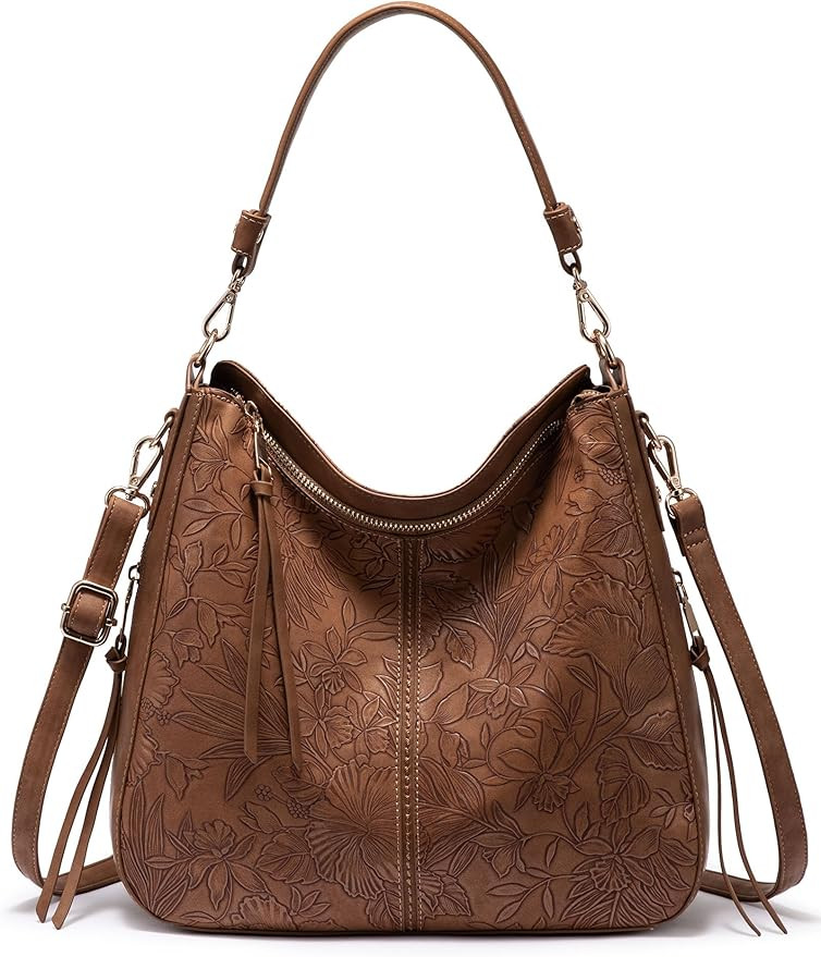 Hobo Crossbody Bags for Women Designer Faux Leather Hobo Handbags Retro Large Size Shoulder Bag B... | Amazon (US)