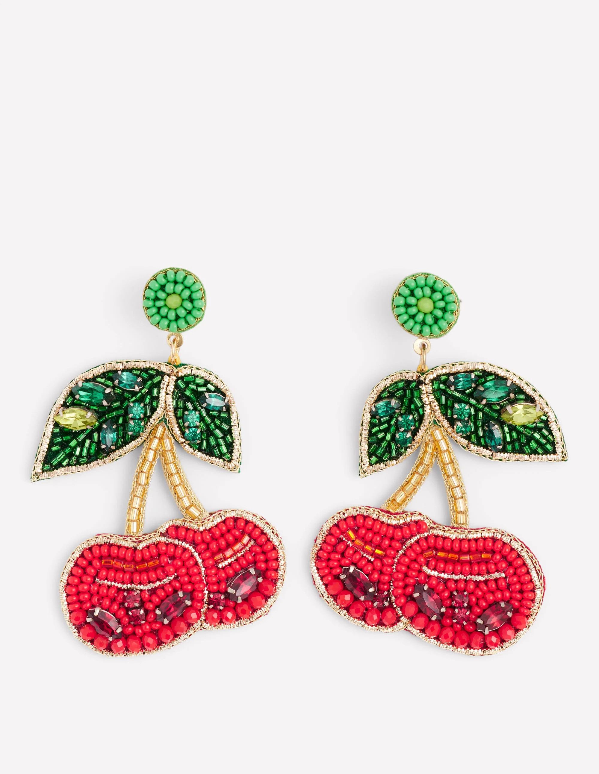 Beady Motif Earrings-cherry | Boden UK