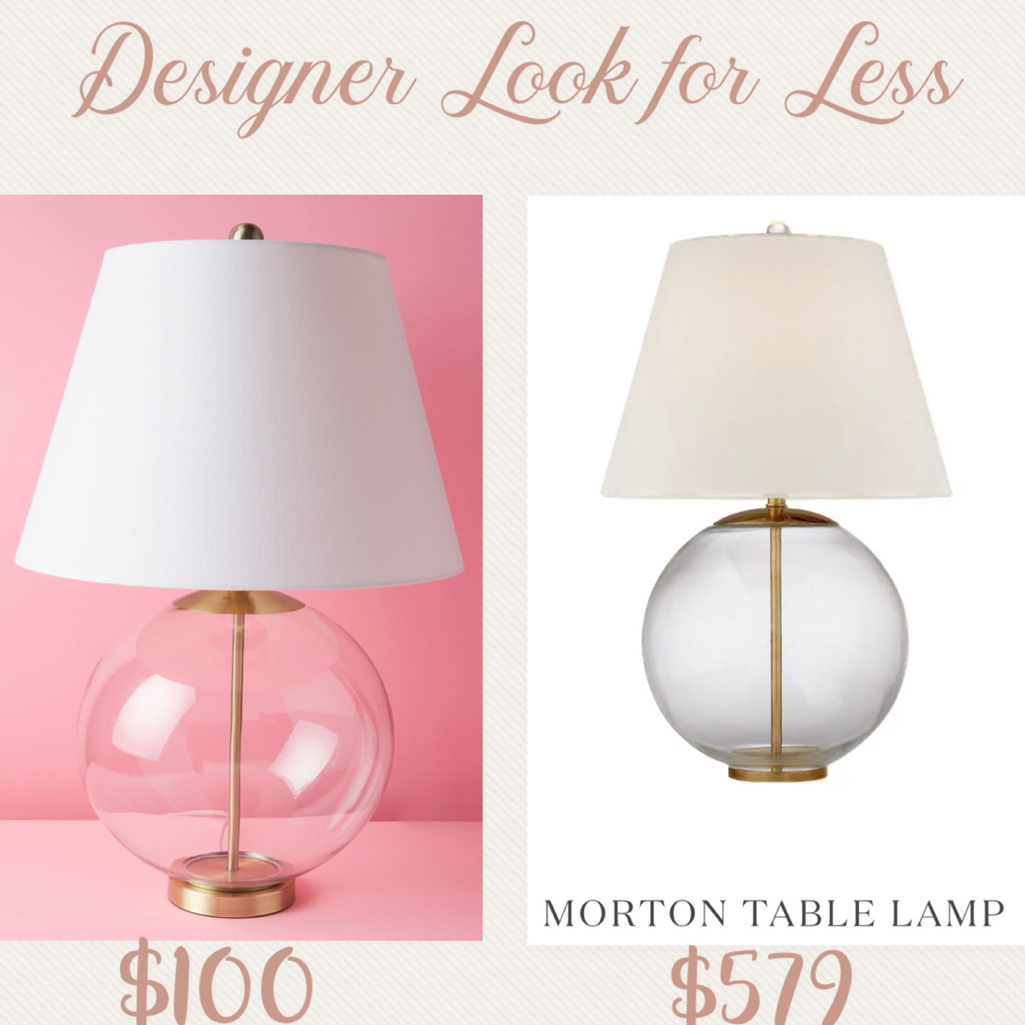 Designer ‘Look for Less’ Lamp! This is a good one! Dimensions are virtually the same! Designer lamp sells for $579 but the Savvy find is ONLY $100!

Bedroom refresh, living room refresh, look for less lamp, glass lamp, glass orb lamp, designer look for less lamp, savvy versus splurge decor, table lamp, look for less lamps, budget friendly lamp, Morton table lamp, McGee lamp, McGee table lamp, HomeGoods lamp, Home Goods, bedside lamp, designer lamp, living room decor, home decor, affordable decor

#LTKsalealert #LTKunder100 #LTKhome