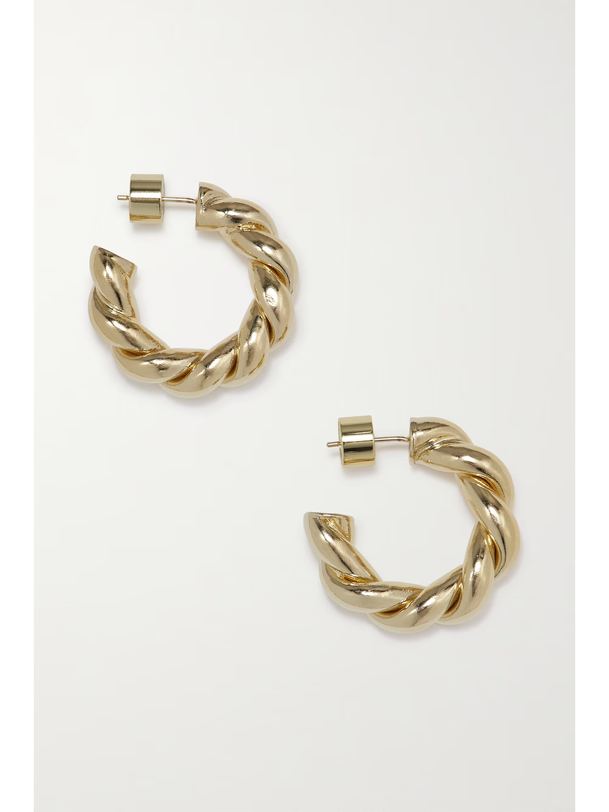 Double Twisted Lily Huggie gold-plated hoop earrings | NET-A-PORTER (US)