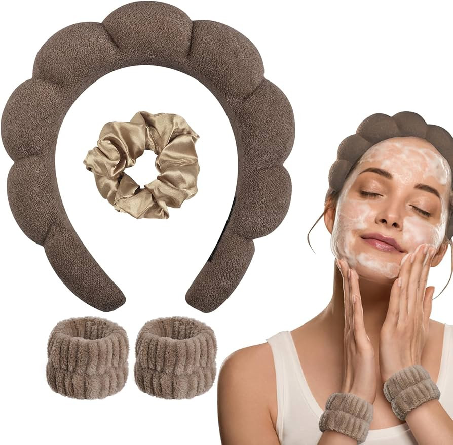 WD&CD Stirnband, Damen Spa Haarband Haarband, Make up Stirnband Handgelenk Waschband Set für Hau... | Amazon (DE)
