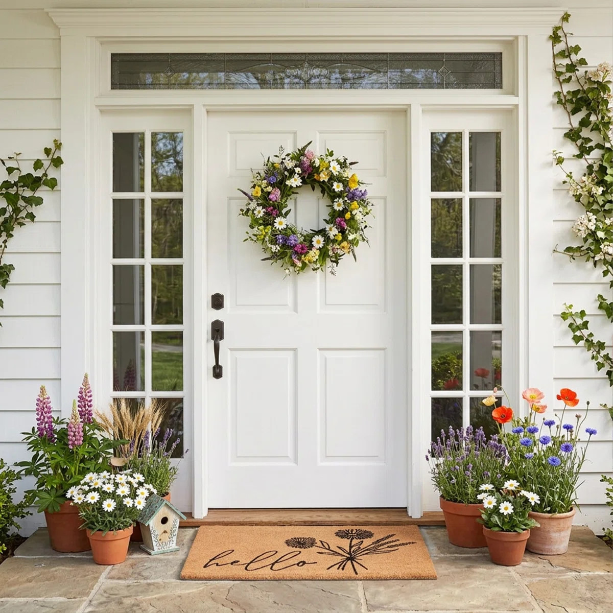 Cange Non-Slip Floral Indoor / Outdoor Doormat | Wayfair North America