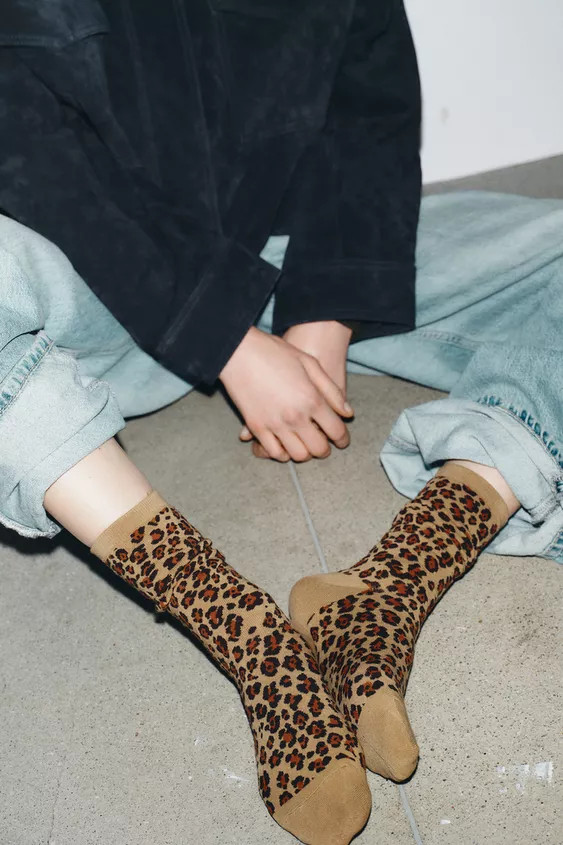 ANIMAL PRINT JACQUARD SOCKS | Zara Canada