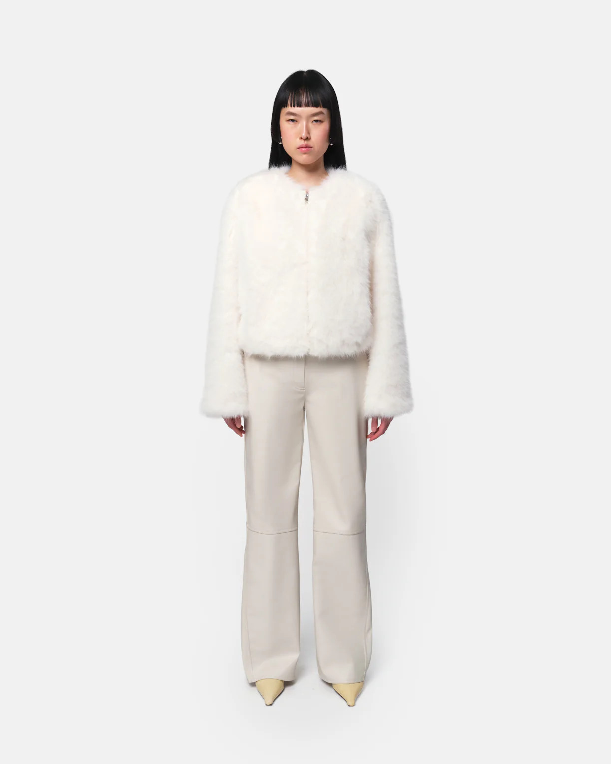 Uma Faux Fur Coat in Blanc | Apparis