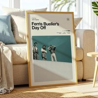 Ferris Bueller's Day Off Poster - Minimalist Movie Print, Mid Century Modern Wall Art, John Hughes Film Poster, 80S Teen Comedy Retro Decor | Etsy (US)