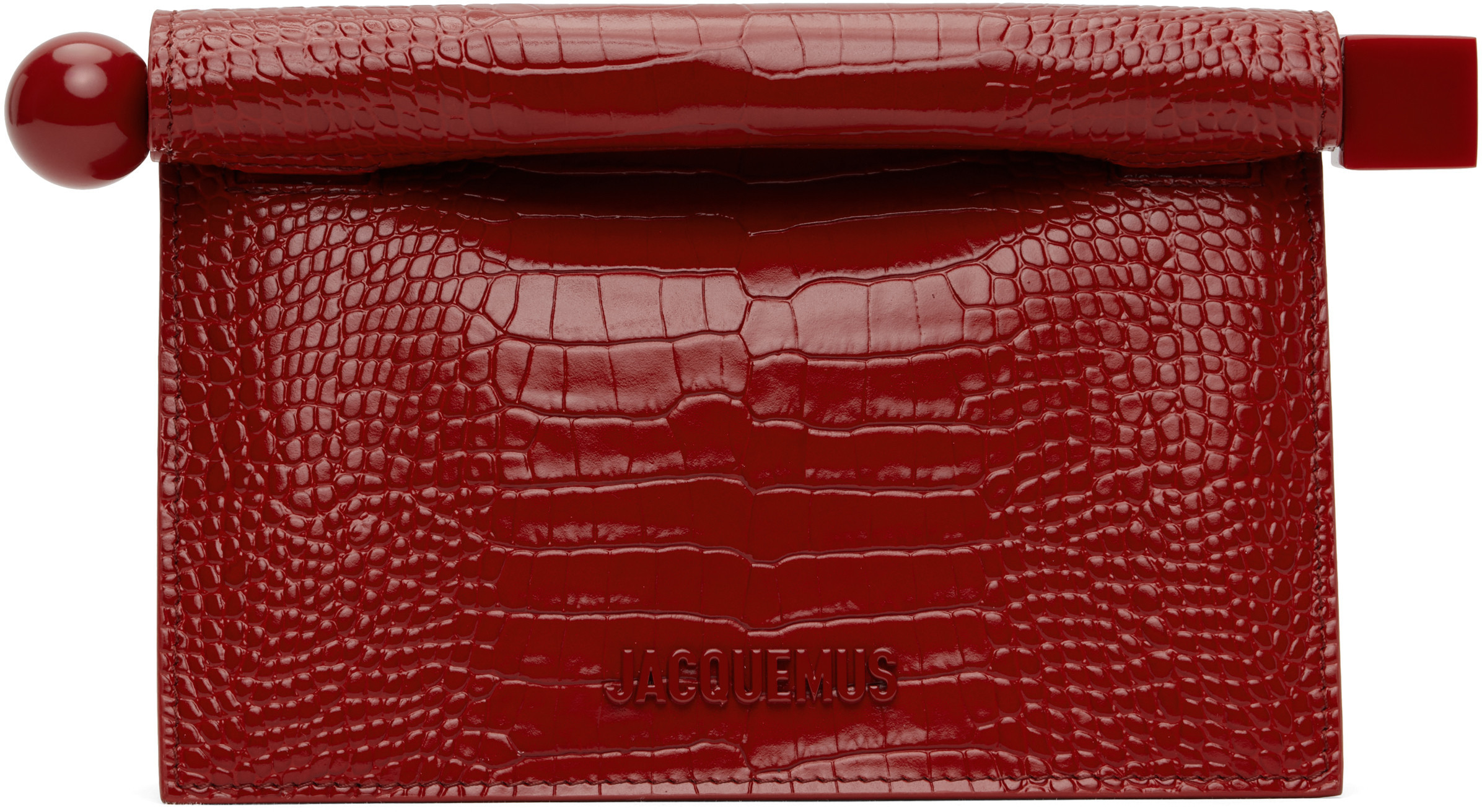 JACQUEMUS Red La Croisière 'The small Rond Carré' Clutch | SSENSE